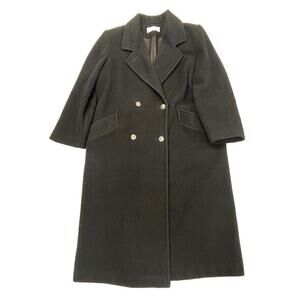 Vintage Woman’s Forecaster of Boston Wool Overcoat Double Breasted Black Size 12